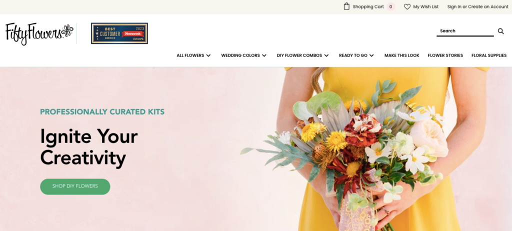 fiftyflowers homepage