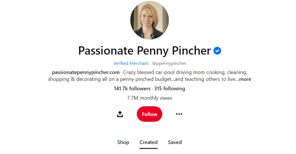 passionate penny pincher pinterest profile