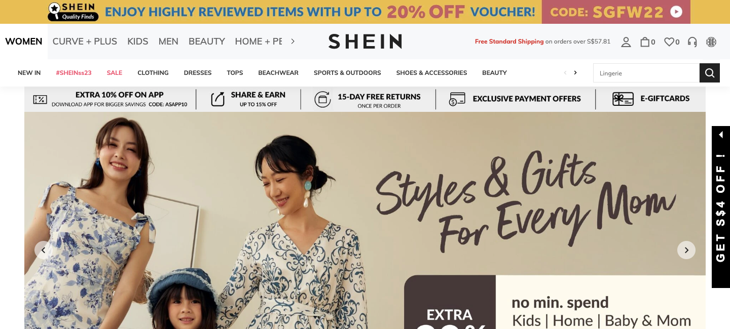 shein homepage