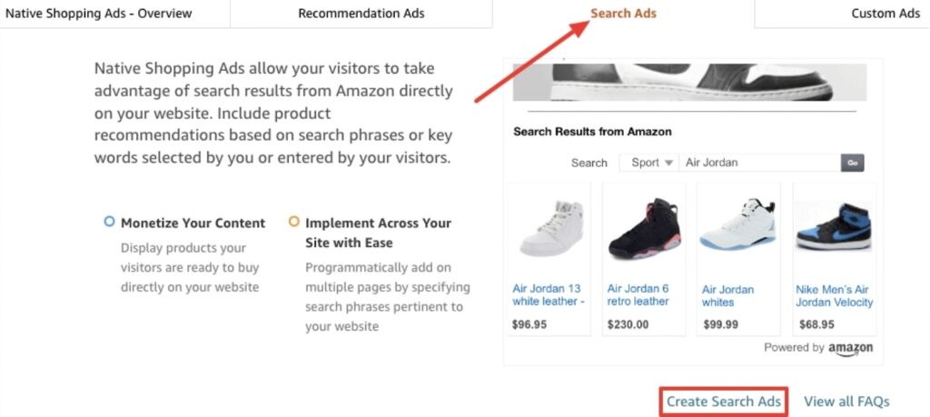 amazon search ads create