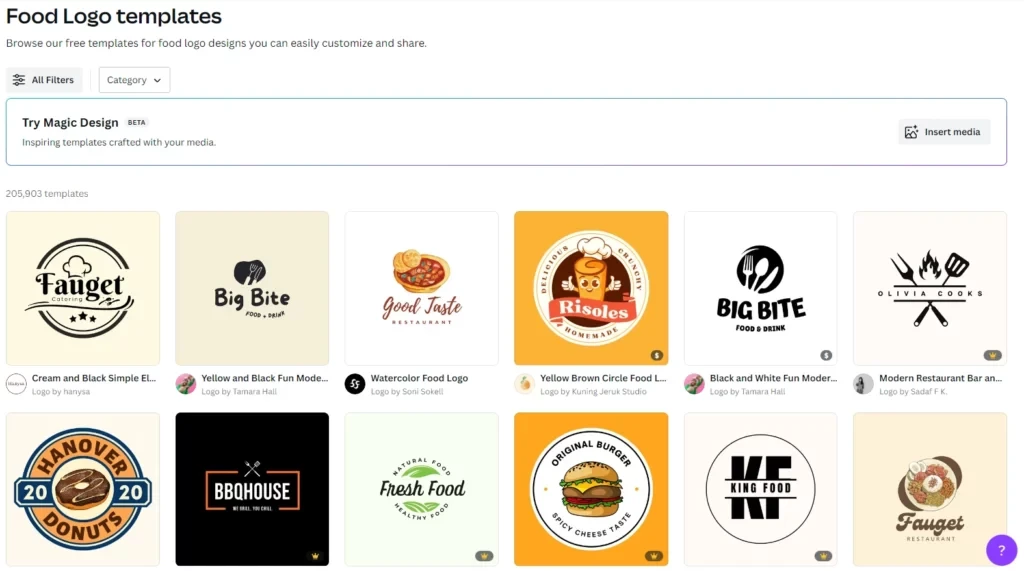 canva food logo examples