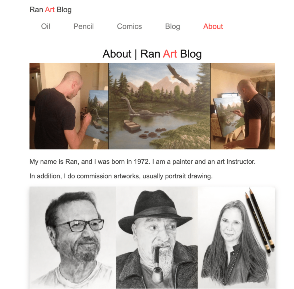 ran art blog about page