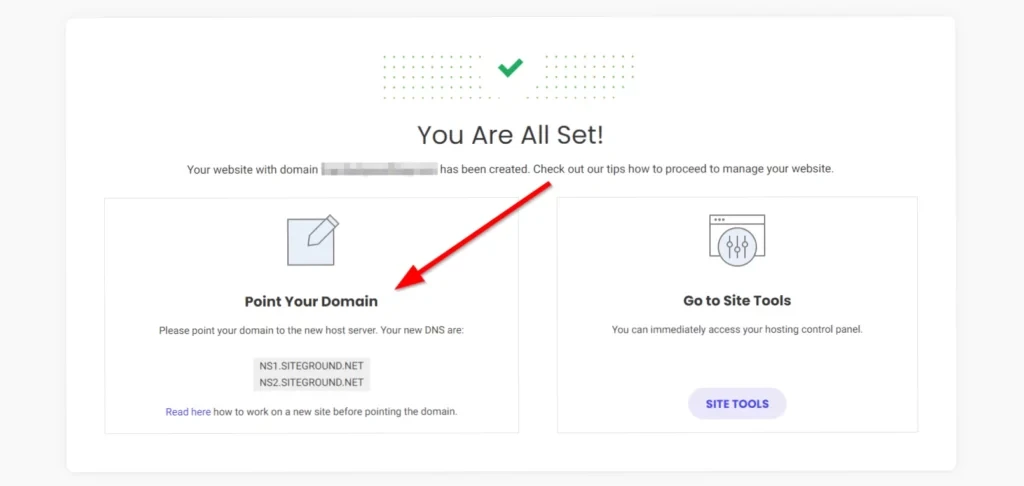 siteground hosting domain pointing