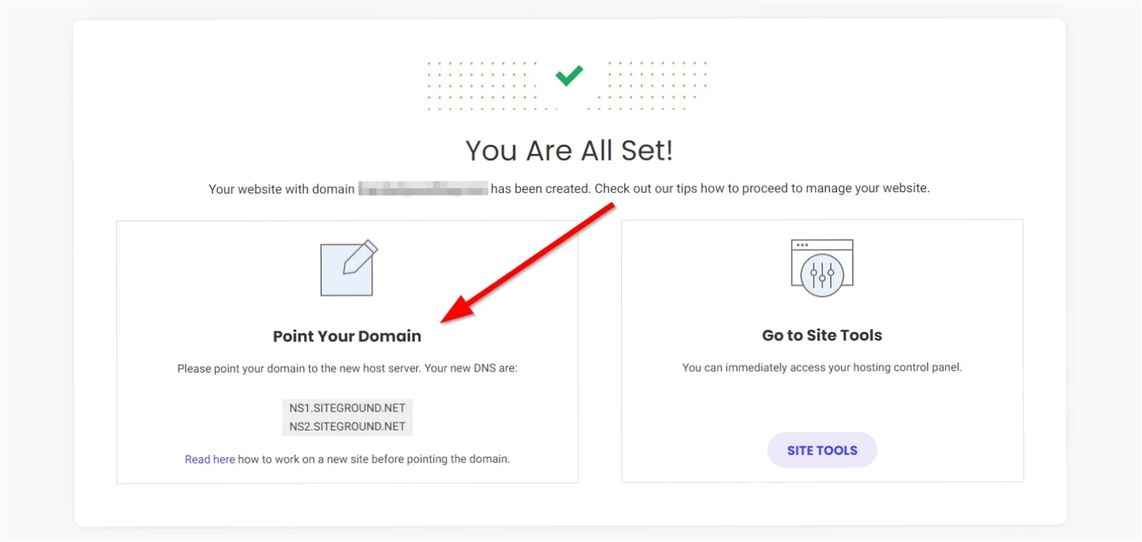 siteground hosting domain pointing