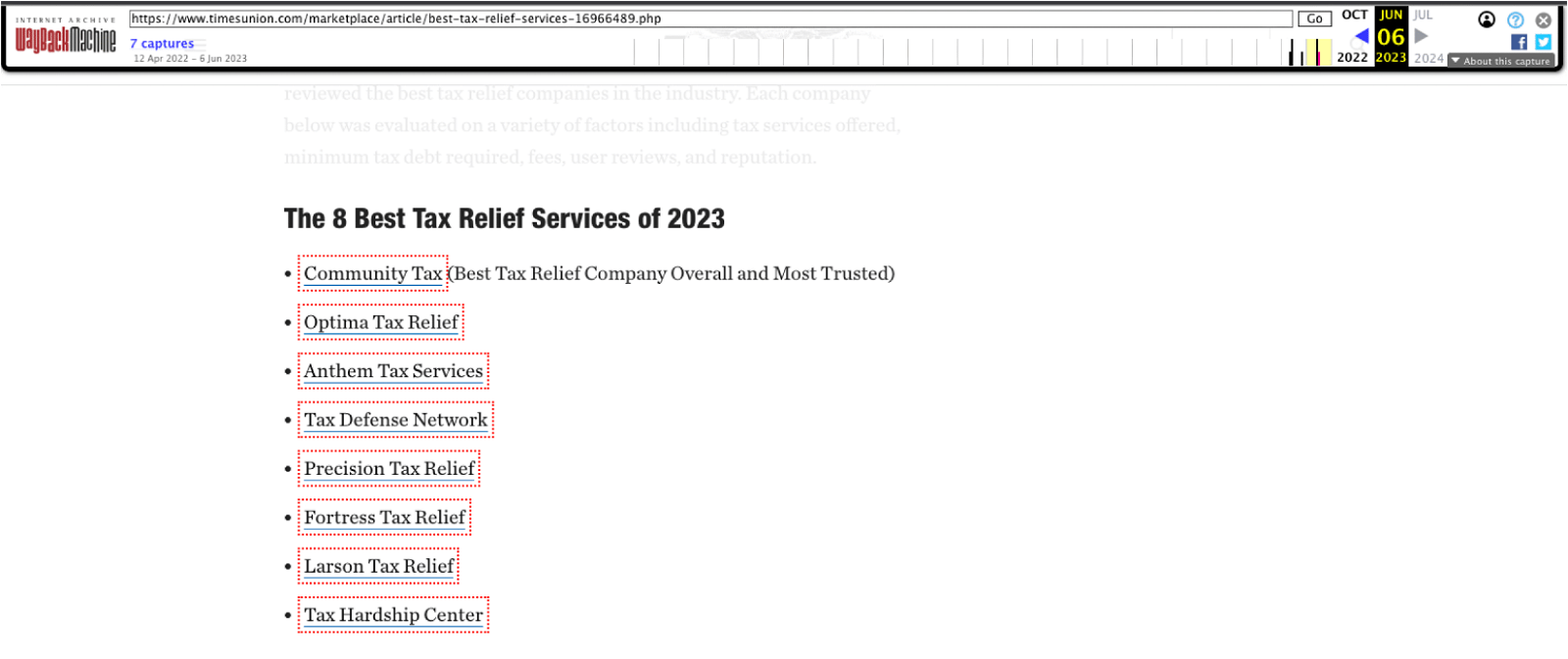 wayback 2023 tax relief