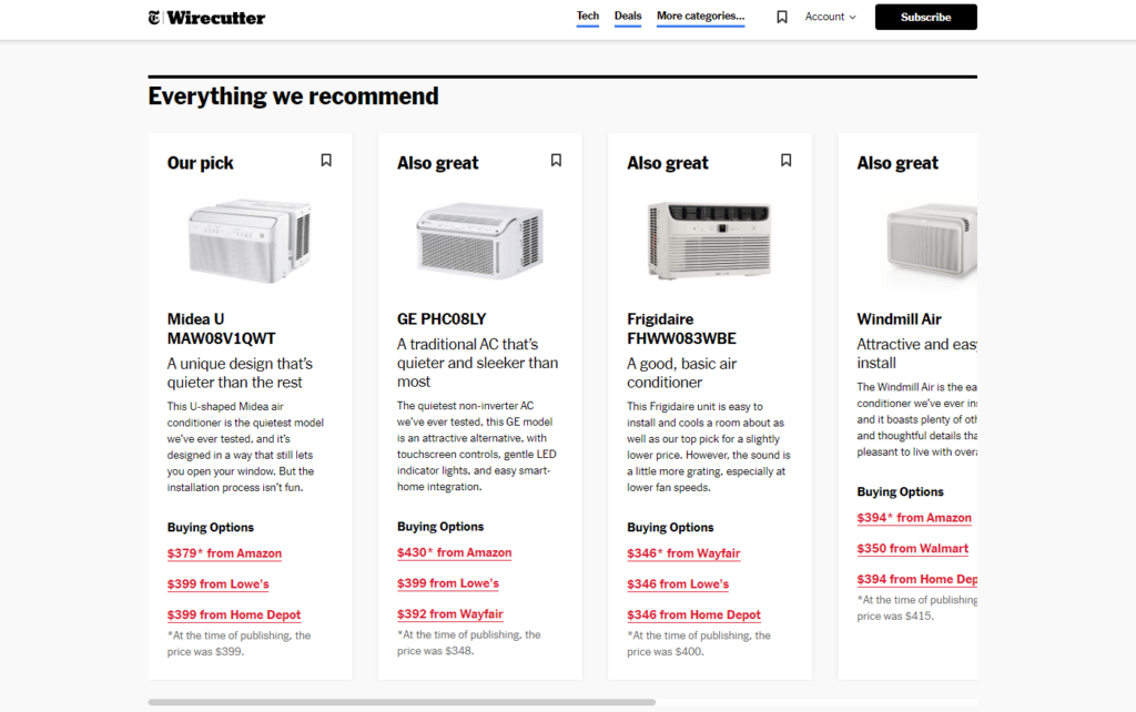 wirecutter product boxes