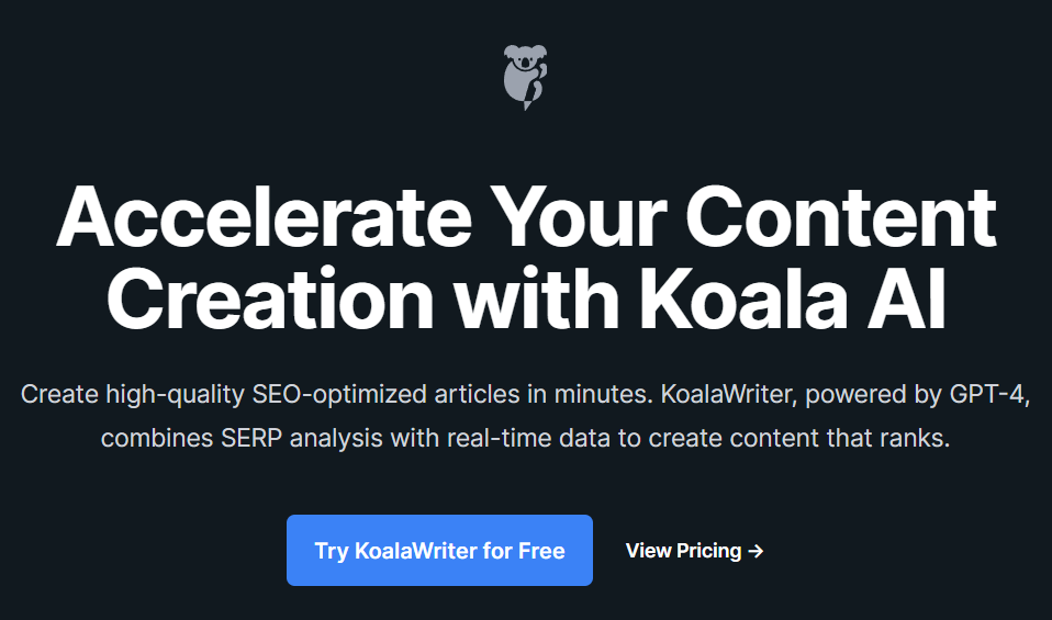 Koala Writer Homepage