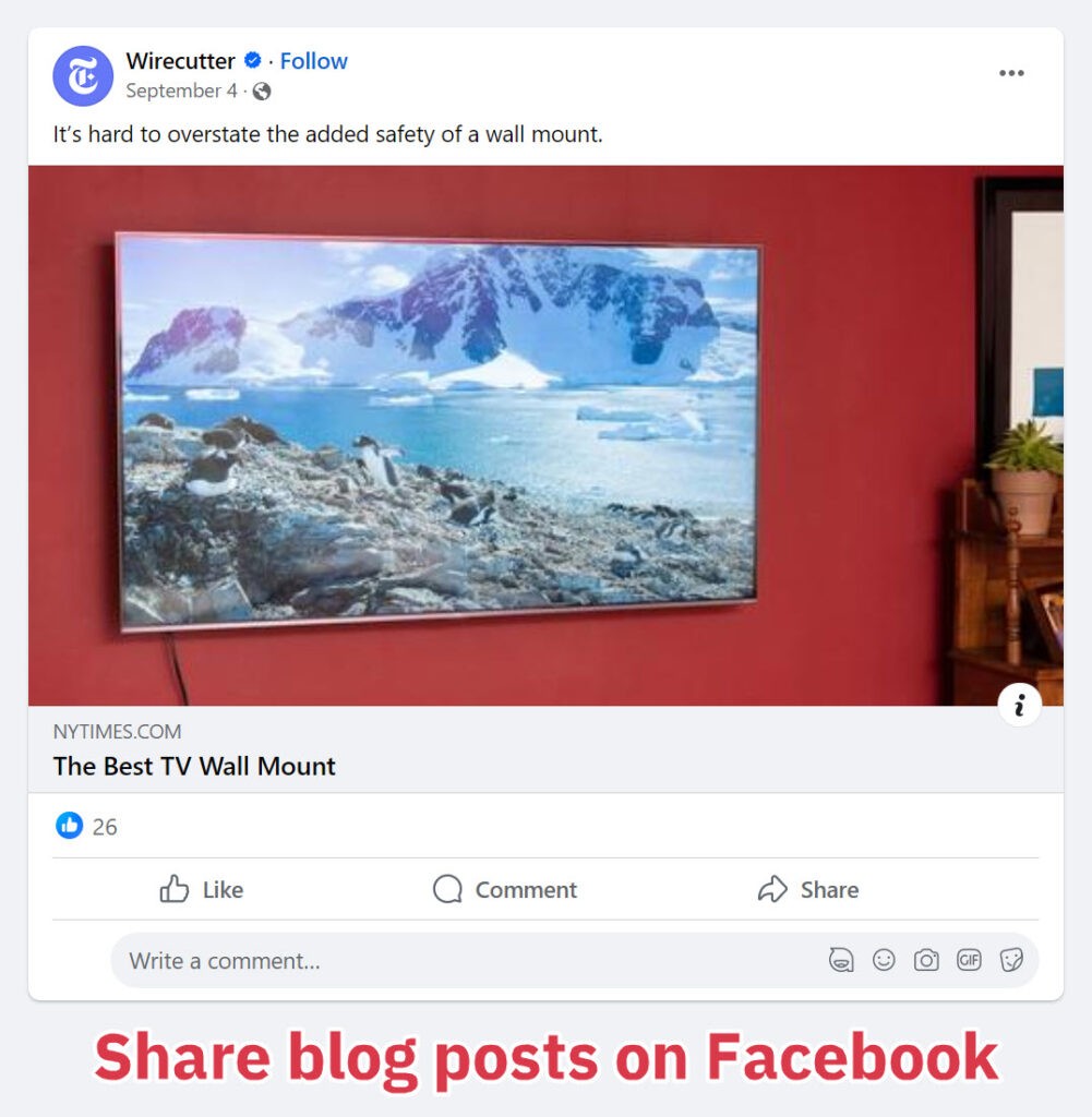 Share blogs on Facebook
