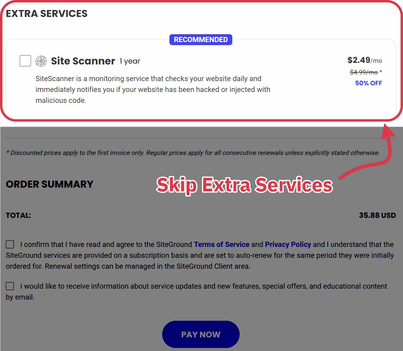 Siteground extra services