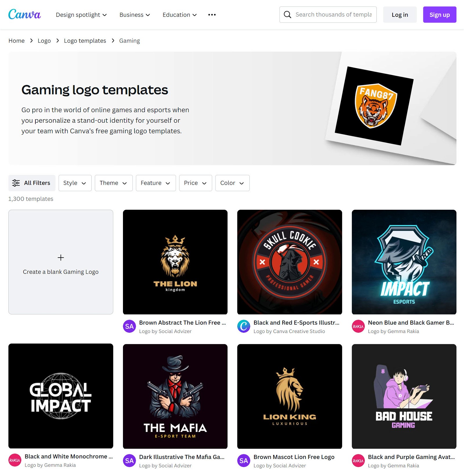 Canva Gaming Logo Templates