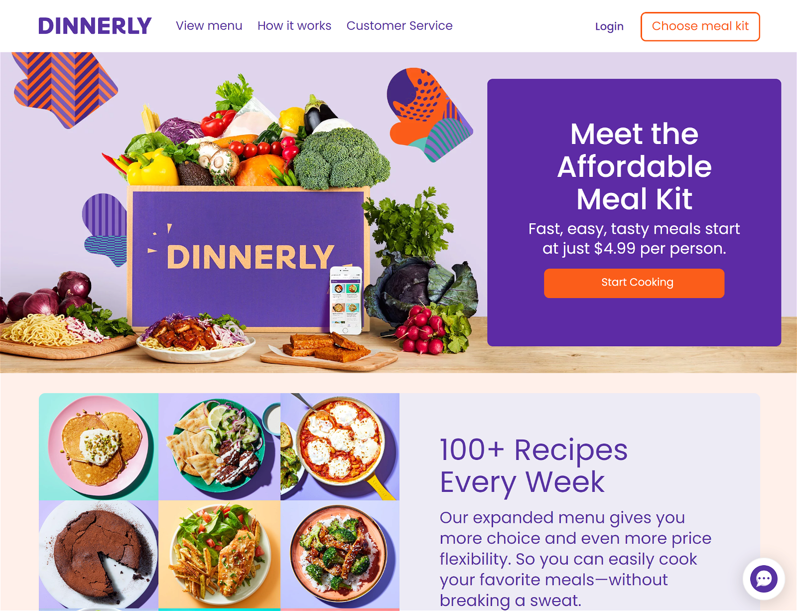 Dinnerly Homepage