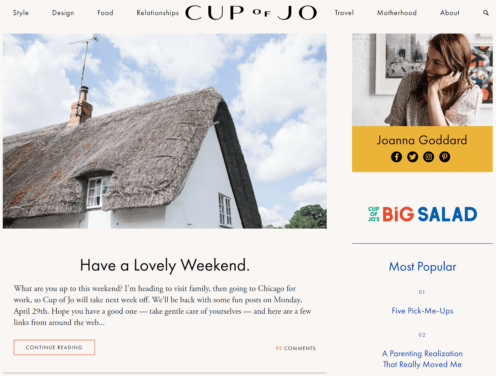 Cup Of Jo Homepage