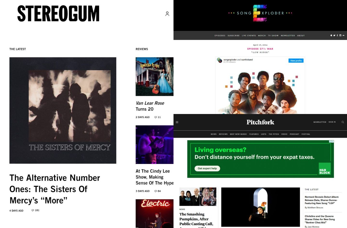 Music Blog Theme Examples