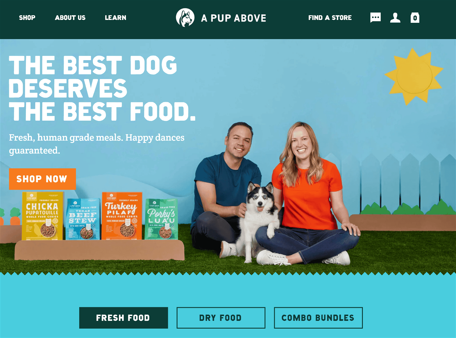 A Pup Above homepage