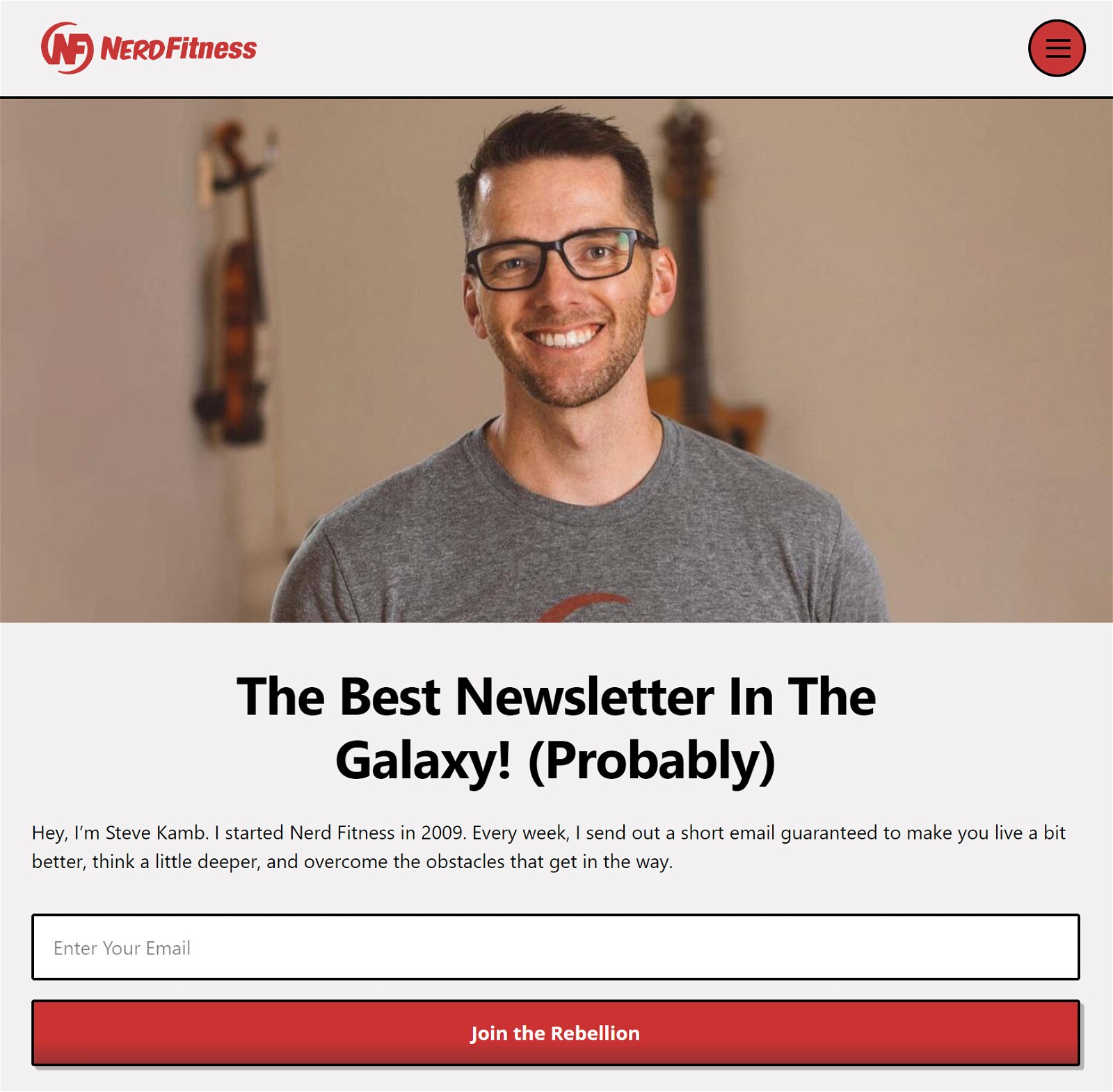 Nerd Fitness homepage