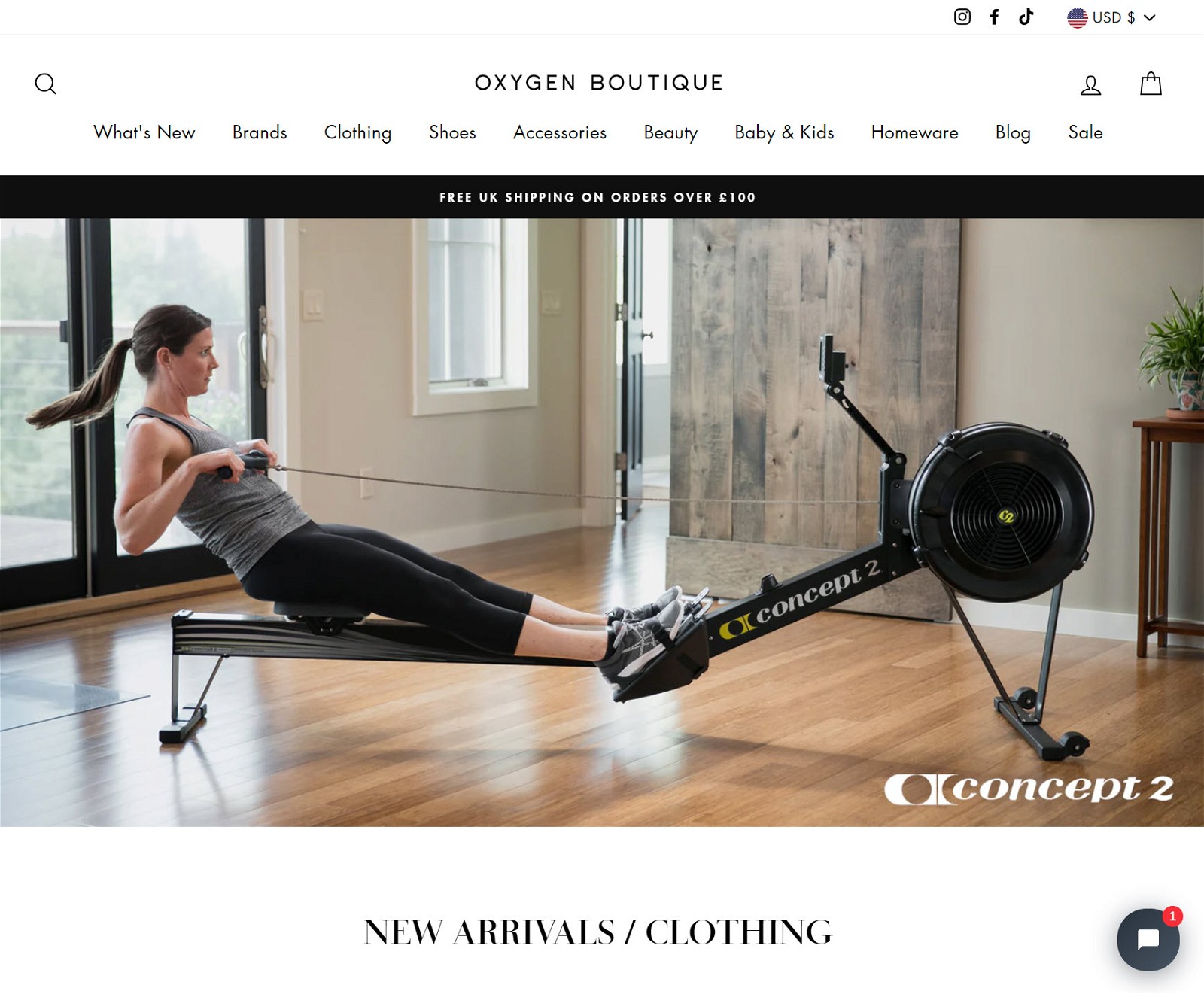 Oxygen Boutique Homepage