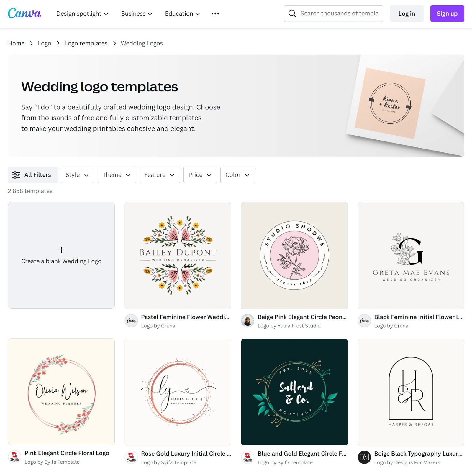 Wedding Logos on Canva