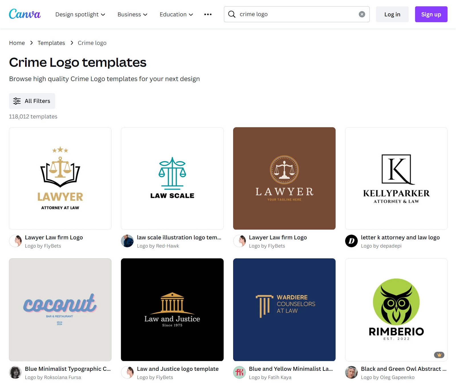 crime logos on Canva