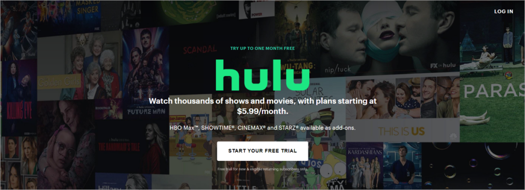 Hulu Homepage