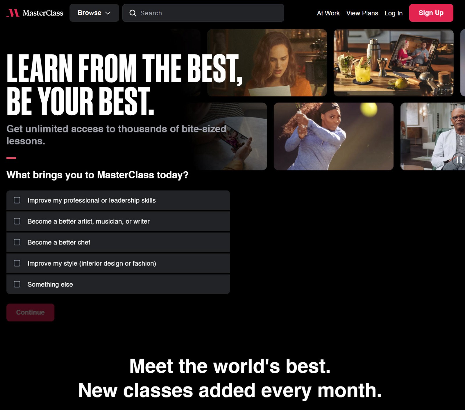 masterclass homepage