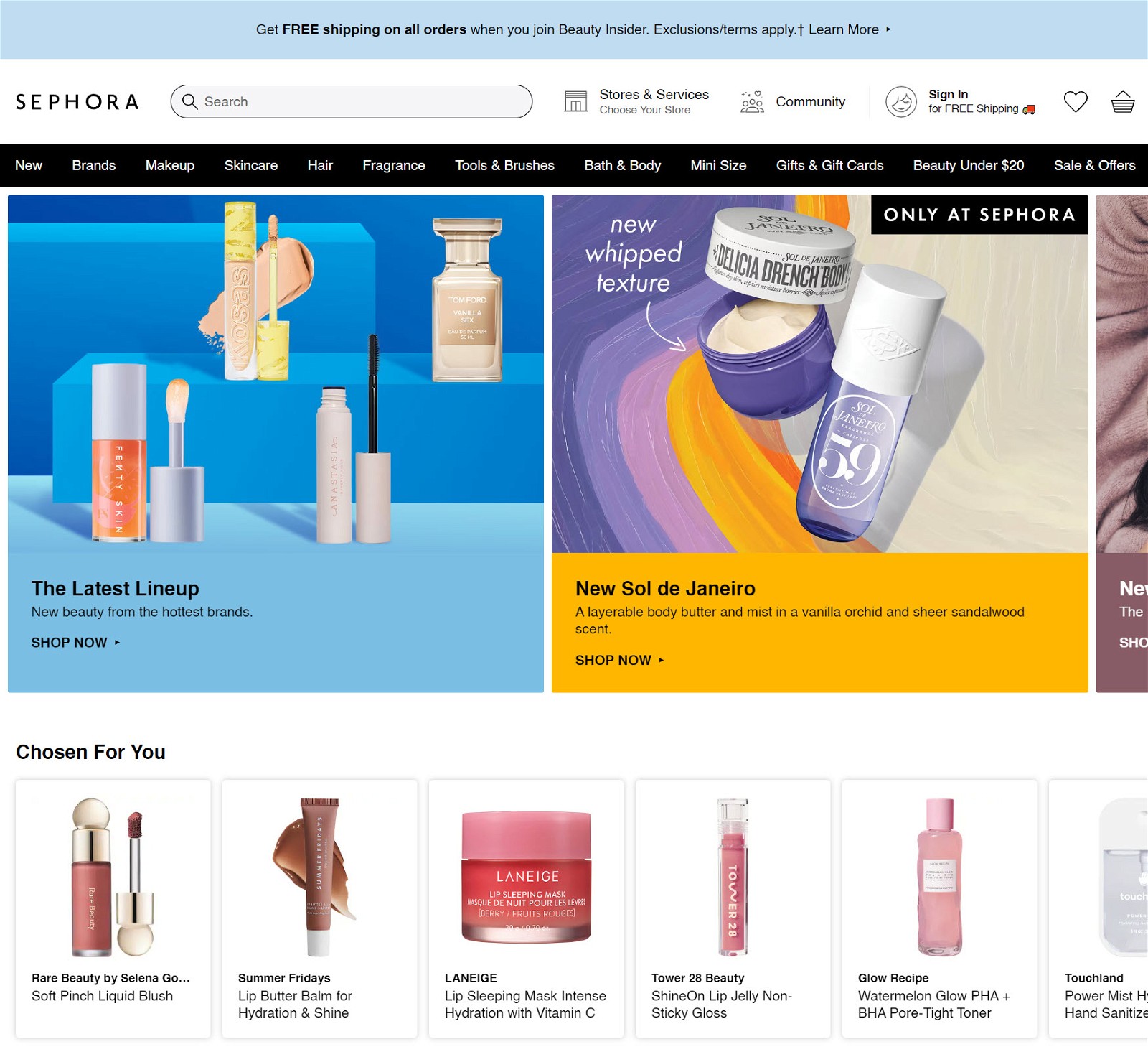 sephora homepage