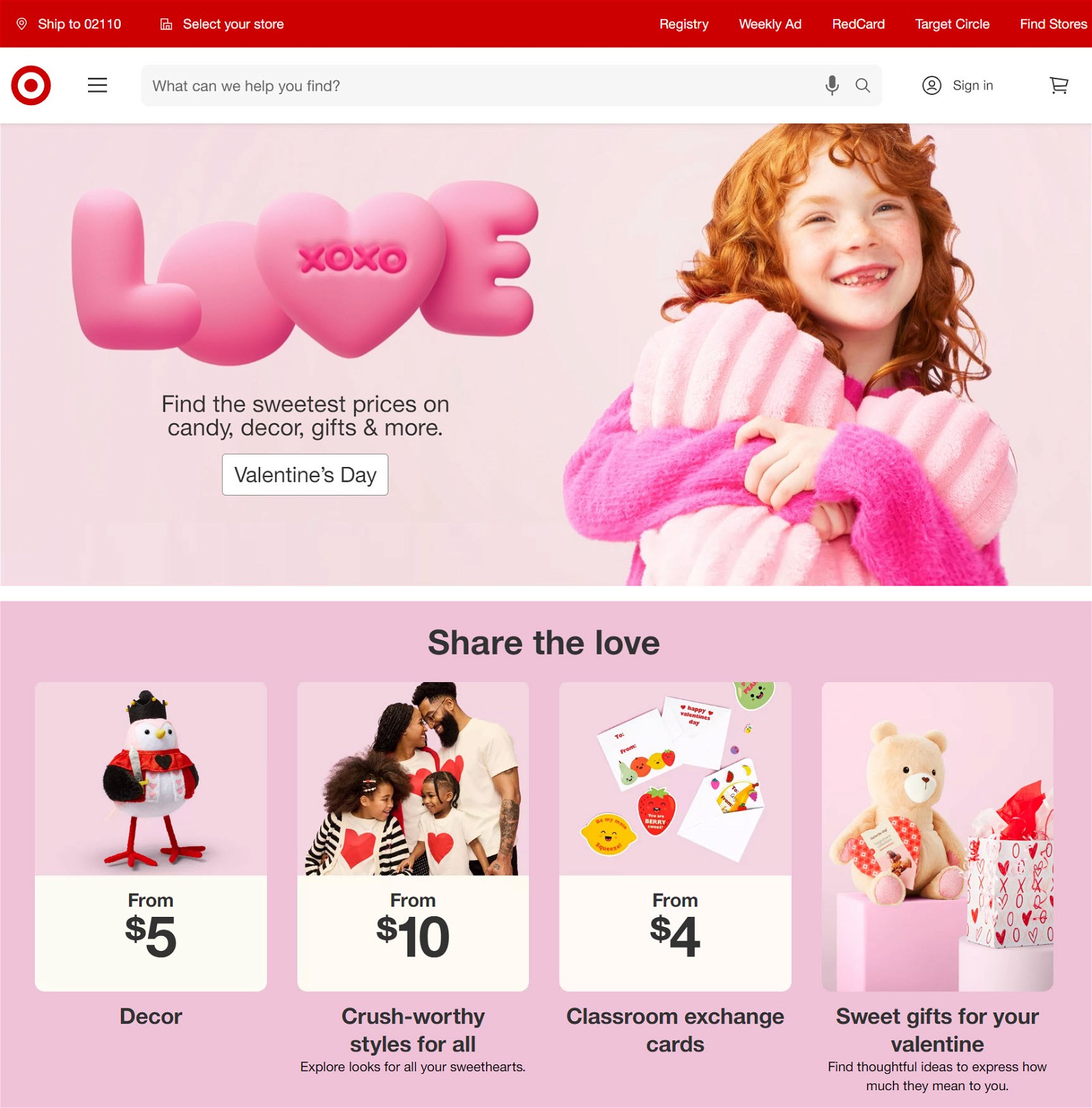 target homepage