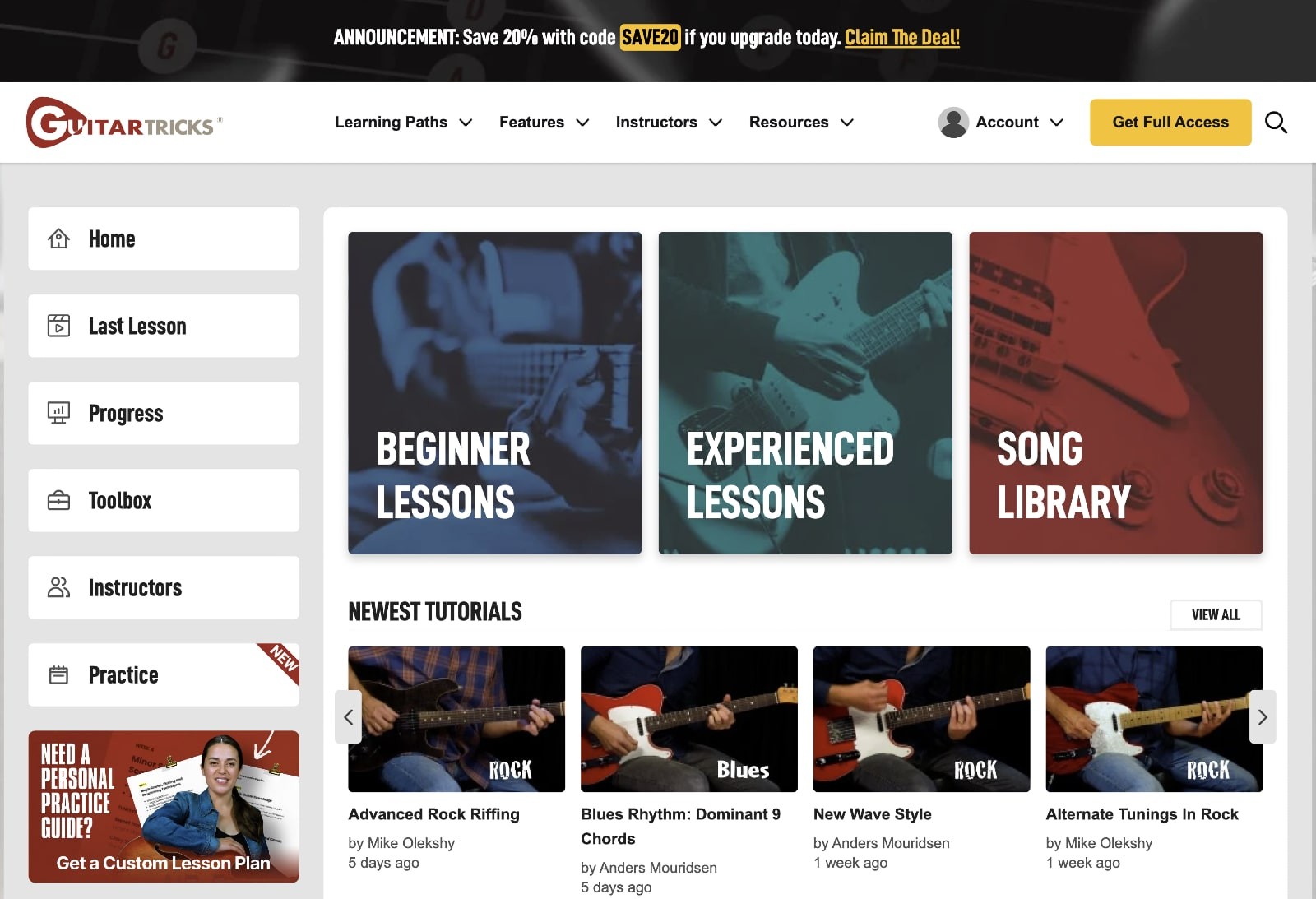 guitar tricks homepage