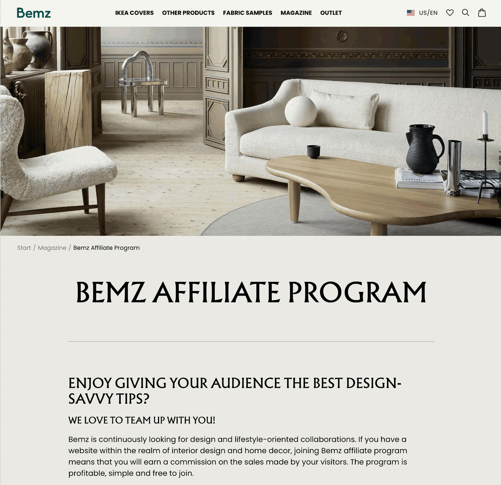 bemz affiliate program