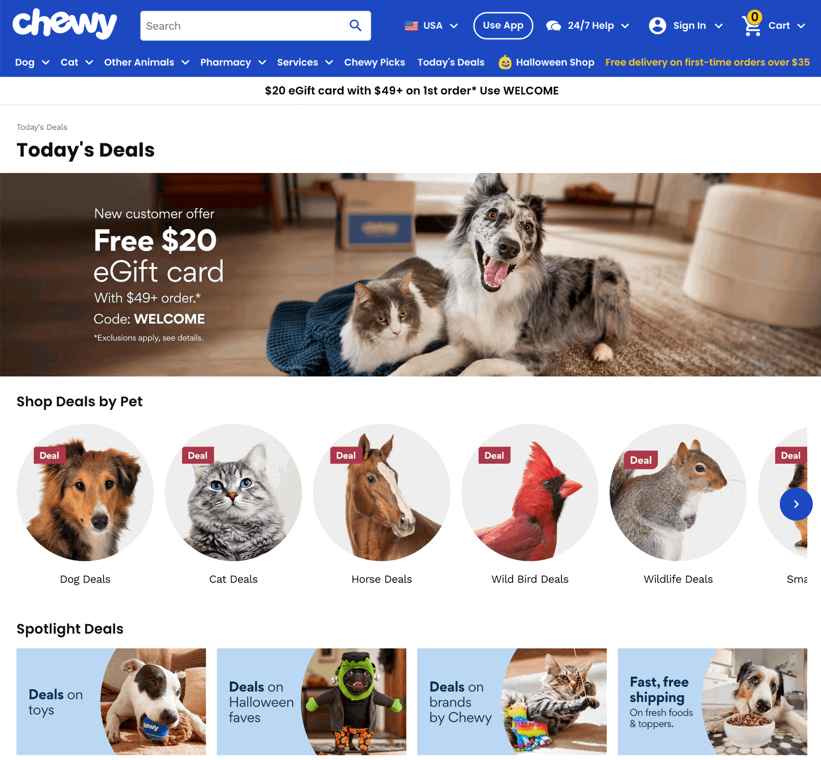 chewy homepage