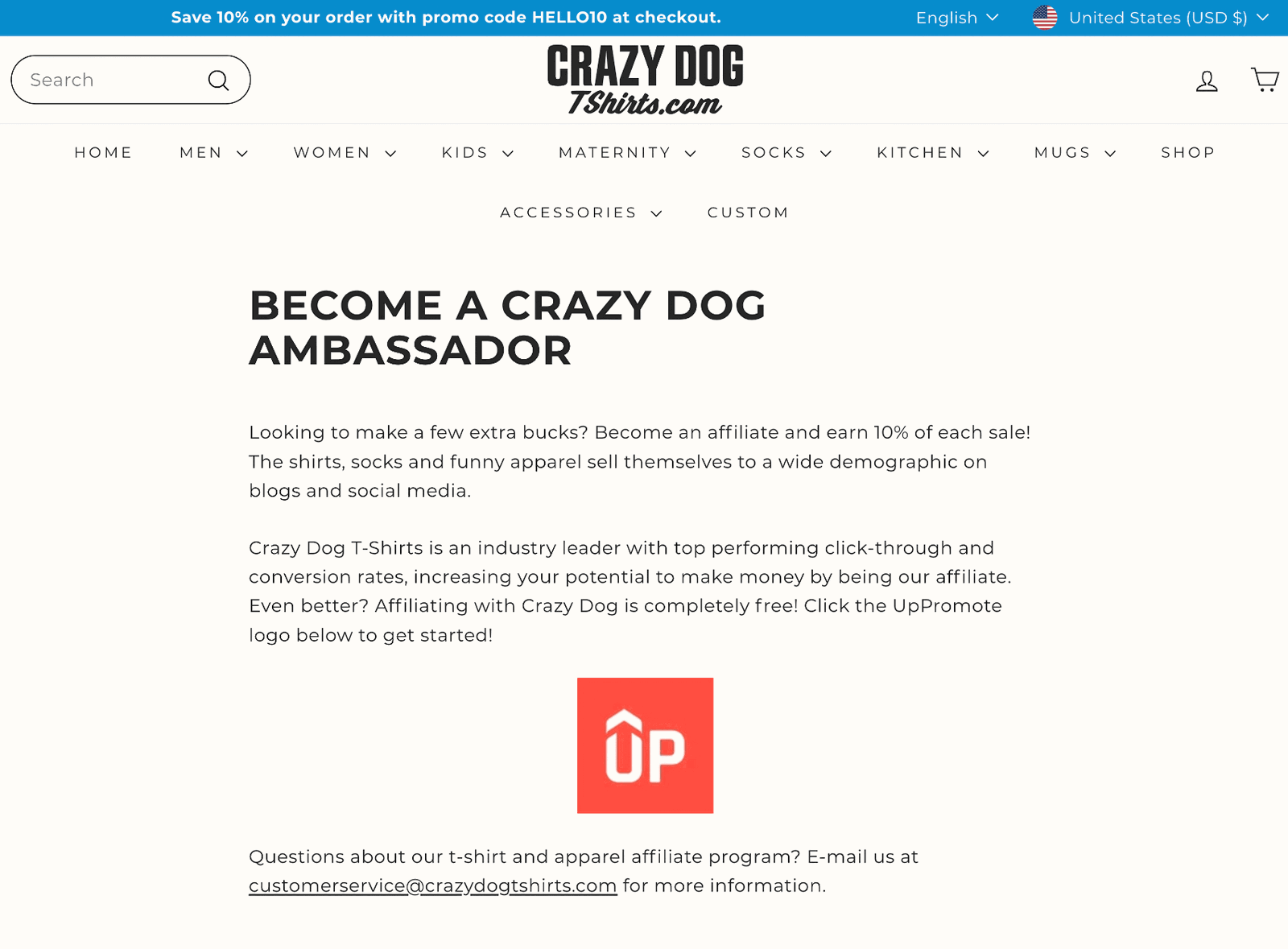 crazy dog tshirts homepage