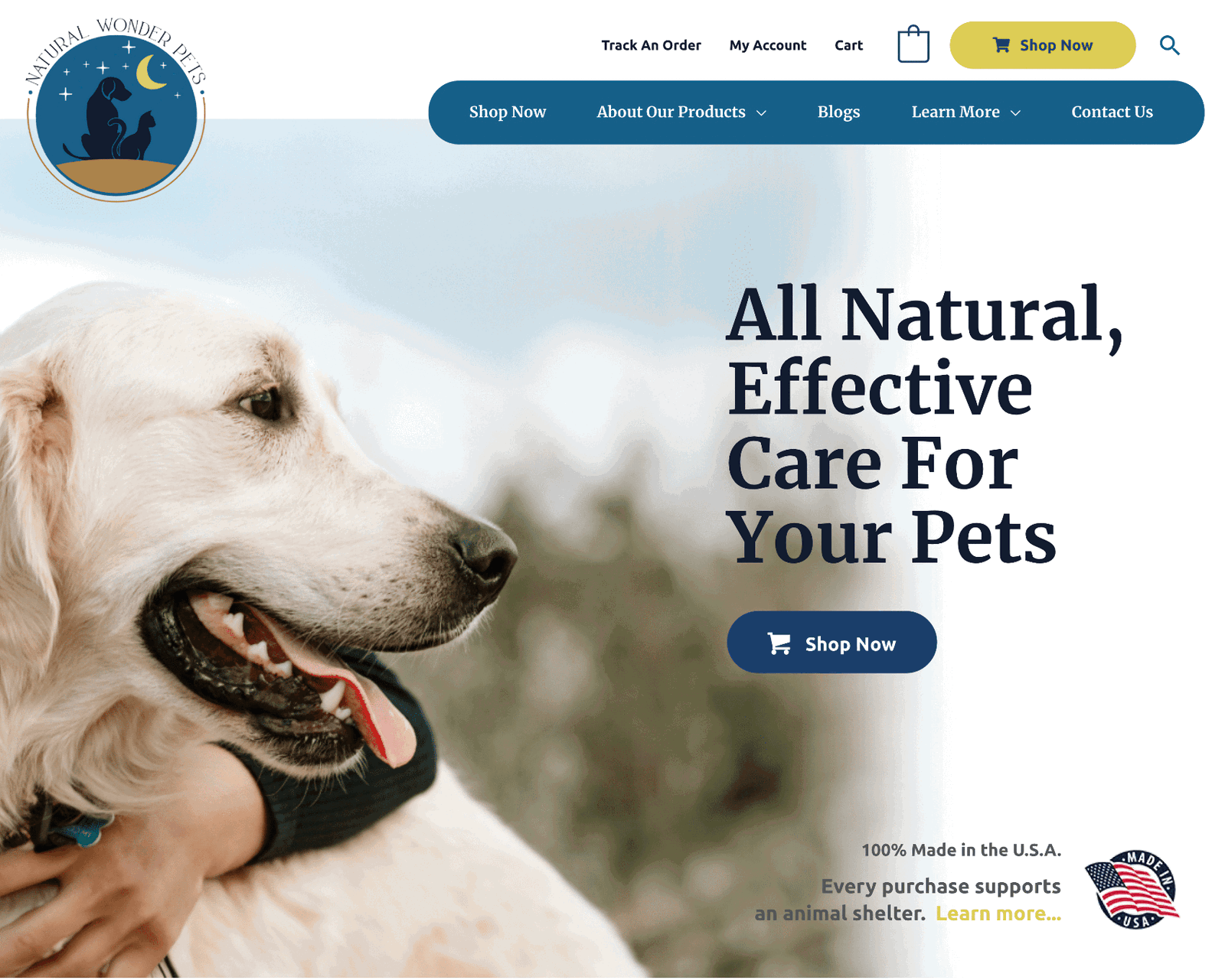 natural wonder pets homepage