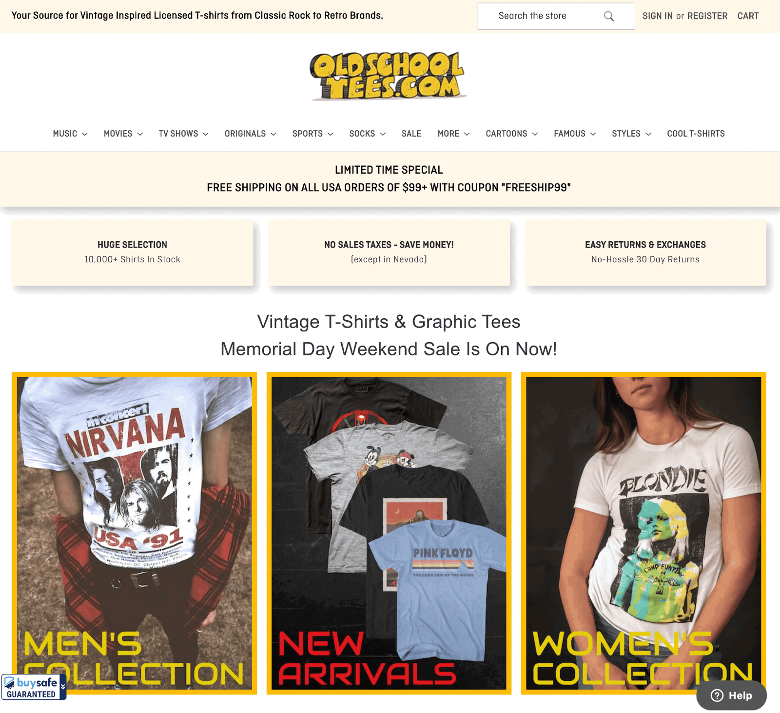 oldschool tees homepage